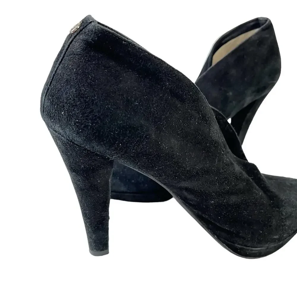 MICHAEL KORS Genuine Leather High Heels Suede Solid Black Pumps Shoes sz 10